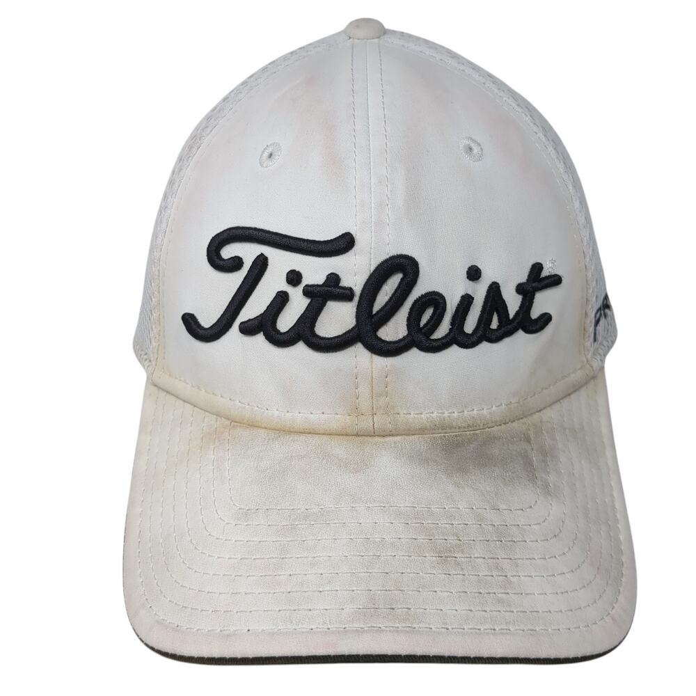 Fitleist Pro V1 Fitted Baseball Cap White Large Embroidered Breathable 6 Panel